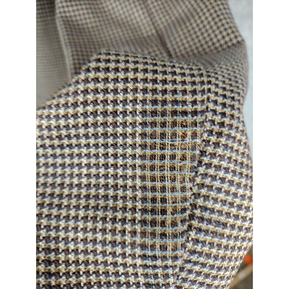 VTG‎ Lanificio Di Pray Mens Blazer 44 XT Houndstooth Canadian Silk Wool Blazer